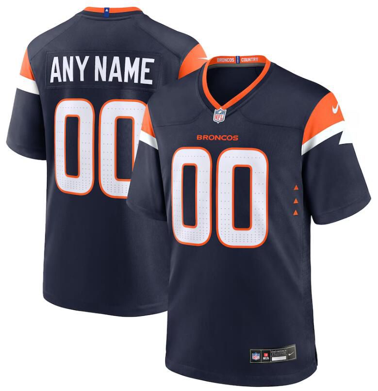 Men Denver Broncos Nike Navy blue Custom Game NFL 2024 Jersey->customized nfl jersey->Custom Jersey